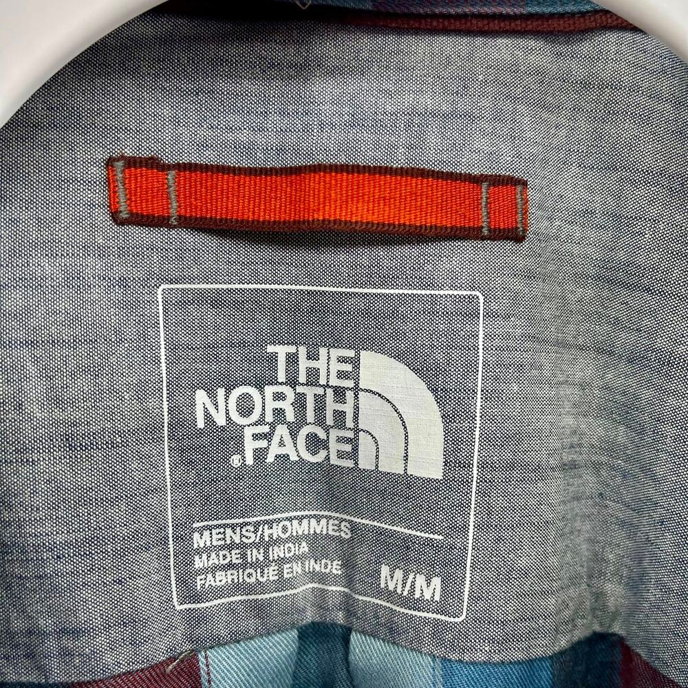 The North Face Button Down Shirt Men’s Medium Blue Red Plaid Long Sleeve‎ Casual - Picture 6 of 8